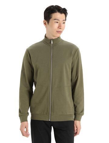 Sweat À Capuche Icebreaker Merino Central II Long Sleeve Zip Homme Vert Olive | FR 1280PJJQ